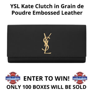 YSL Kate Clutch in Grain de Poudre Embossed Leather