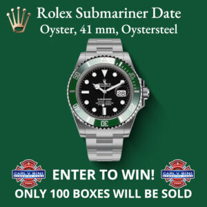 Enter to win a ROLEX Submariner Date. 41mm Oystersteel. Only 100 boxes will be sold