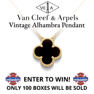 Enter to win a Van Cleef & Arpels Vintage Alhambra pendant. Only 100 boxes will be sold.