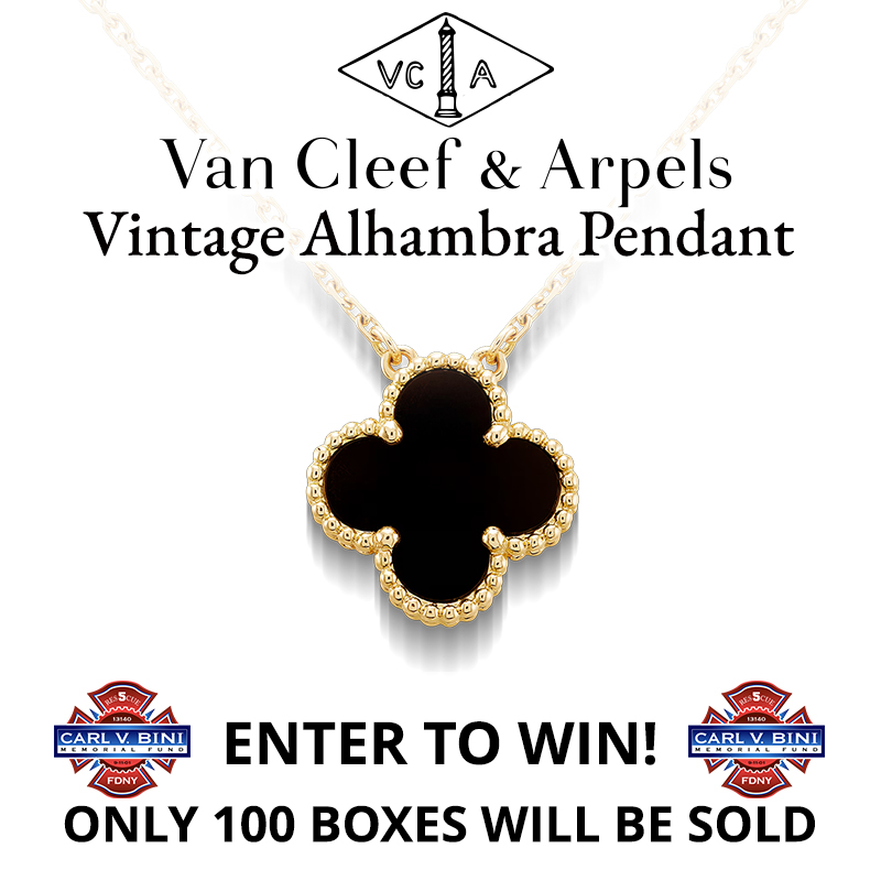 Enter to win a Van Cleef & Arpels Vintage Alhambra pendant. Only 100 boxes will be sold.