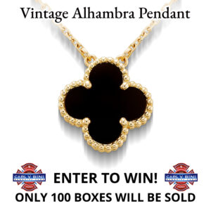 Enter to win a Vintage Alhambra pendant. Only 100 boxes will be sold